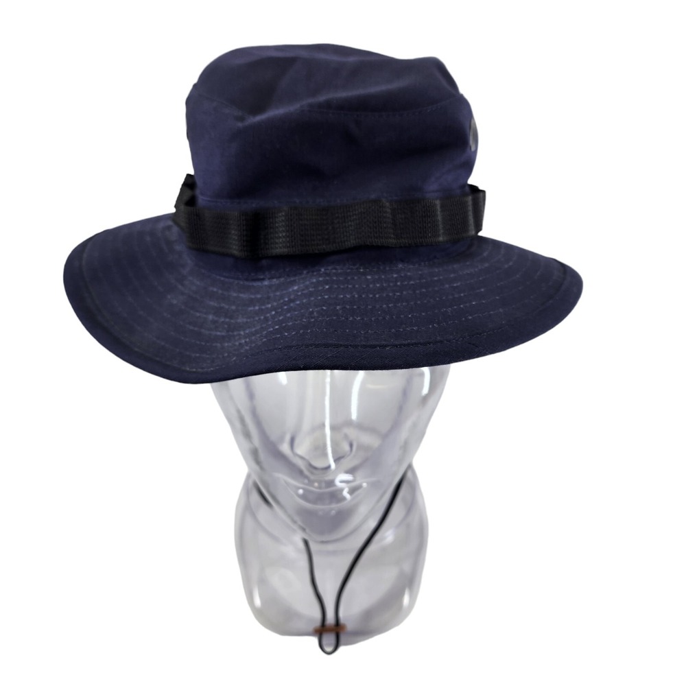 Tru Spec Boonie Hat Sun Hot Type II Military Cap Wide Brim Sz 7 Navy Blue USA